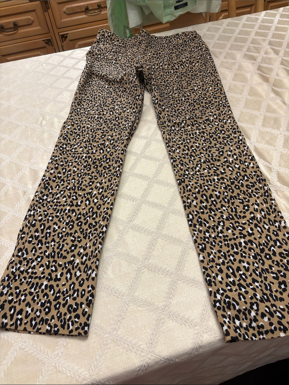 Kim Rogers Leopard Print Straight Leg Pants - Tan/Black/White